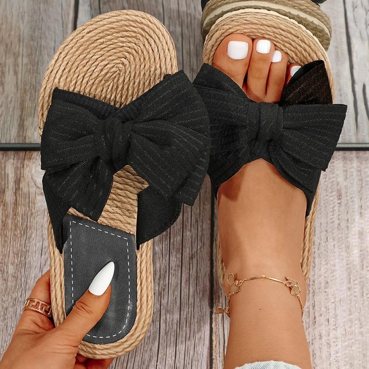 Sandals for Women Flat Sandals for Women Flat Dressy Women's Sparkly Strap Womens Comfort Elastic Strap