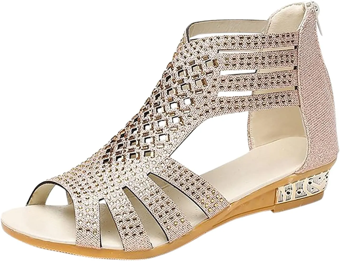 Sandals for Women Summer Dressy, Espadrilles Wedges for Women Buckle Ankle Strap Open Toe Sandals Platform Sandals for Women