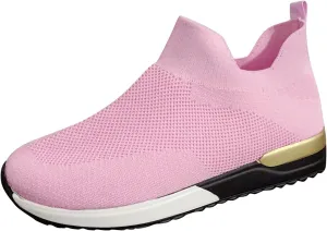 SBGMoSJ Platform Sneakers for Women Fashion 2 Inch High Slip On Shoes Women Dressy Comfort Running Shoes Women Wide Width Womens Black Sneakers Zapatos CModos para Mujeres Embarazadas