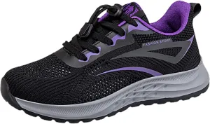 SBGMoSJ Women Sneakers Women Slip On Sneakers Black Women Running Shoes Size 8 Wide Women's Running Shoes Breathable Walking Sneakers Tenis Antideslizante Para Mujer Negros