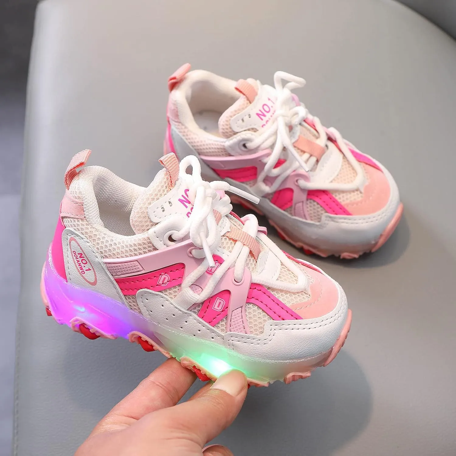 Shoes for Kids,Kids Baby Boys Girls Led Light Sport Shoes Children Mesh Luminous Running Sneakers Shoes 1-7 Years