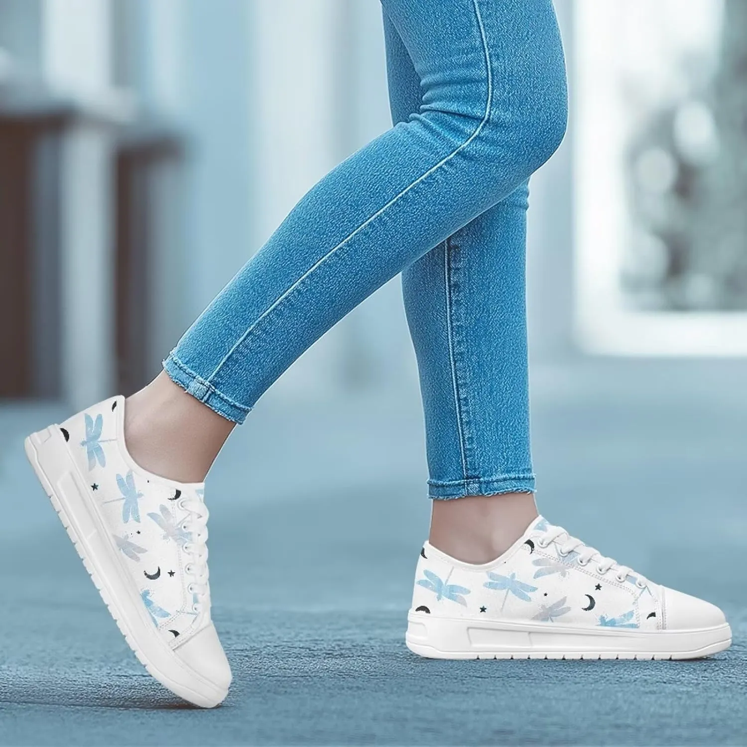 Slip on Sneakers Womens Wide Width Casual Breathable Polyester Running Sneakers Lightweight Low Top Soft Sole Walking Shoes