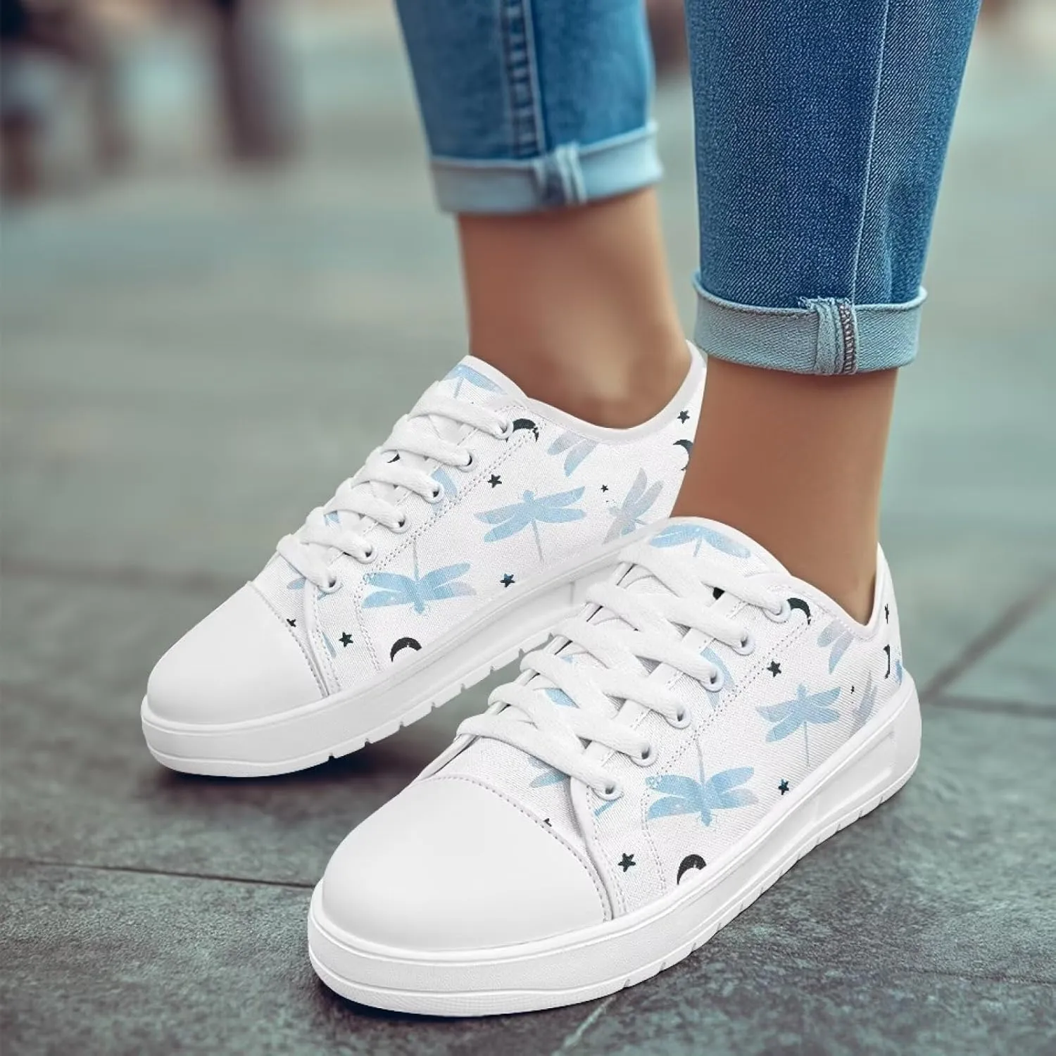 Slip on Sneakers Womens Wide Width Casual Breathable Polyester Running Sneakers Lightweight Low Top Soft Sole Walking Shoes