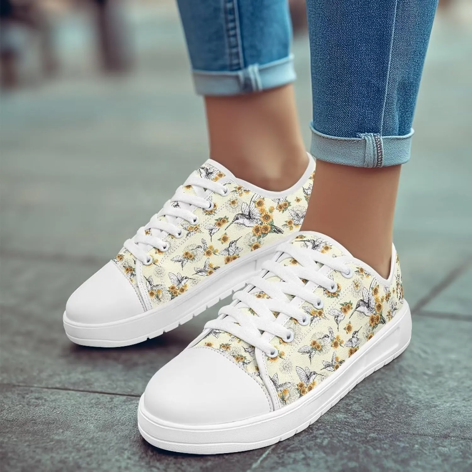 Slip on Sneakers Womens Wide Width Casual Breathable Polyester Running Sneakers Lightweight Low Top Soft Sole Walking Shoes