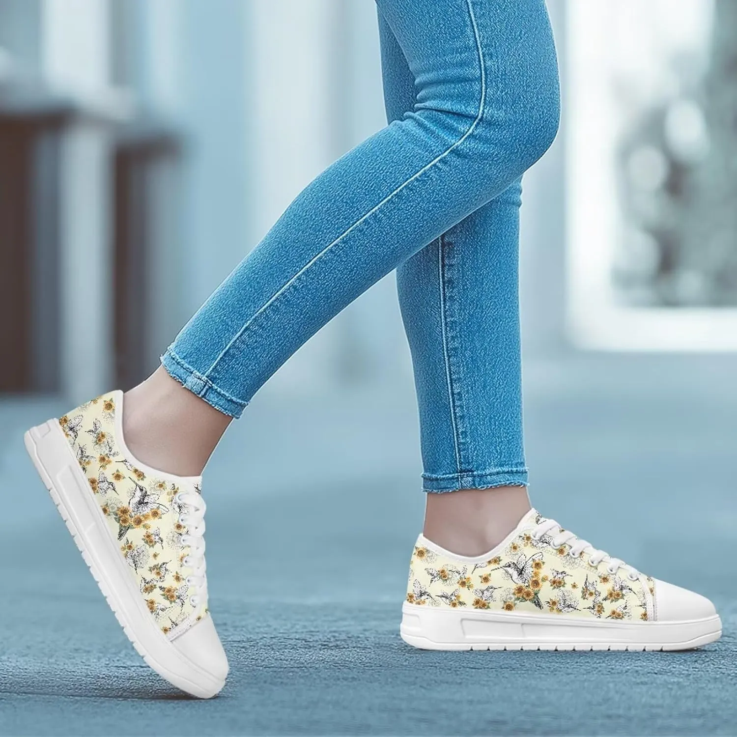 Slip on Sneakers Womens Wide Width Casual Breathable Polyester Running Sneakers Lightweight Low Top Soft Sole Walking Shoes