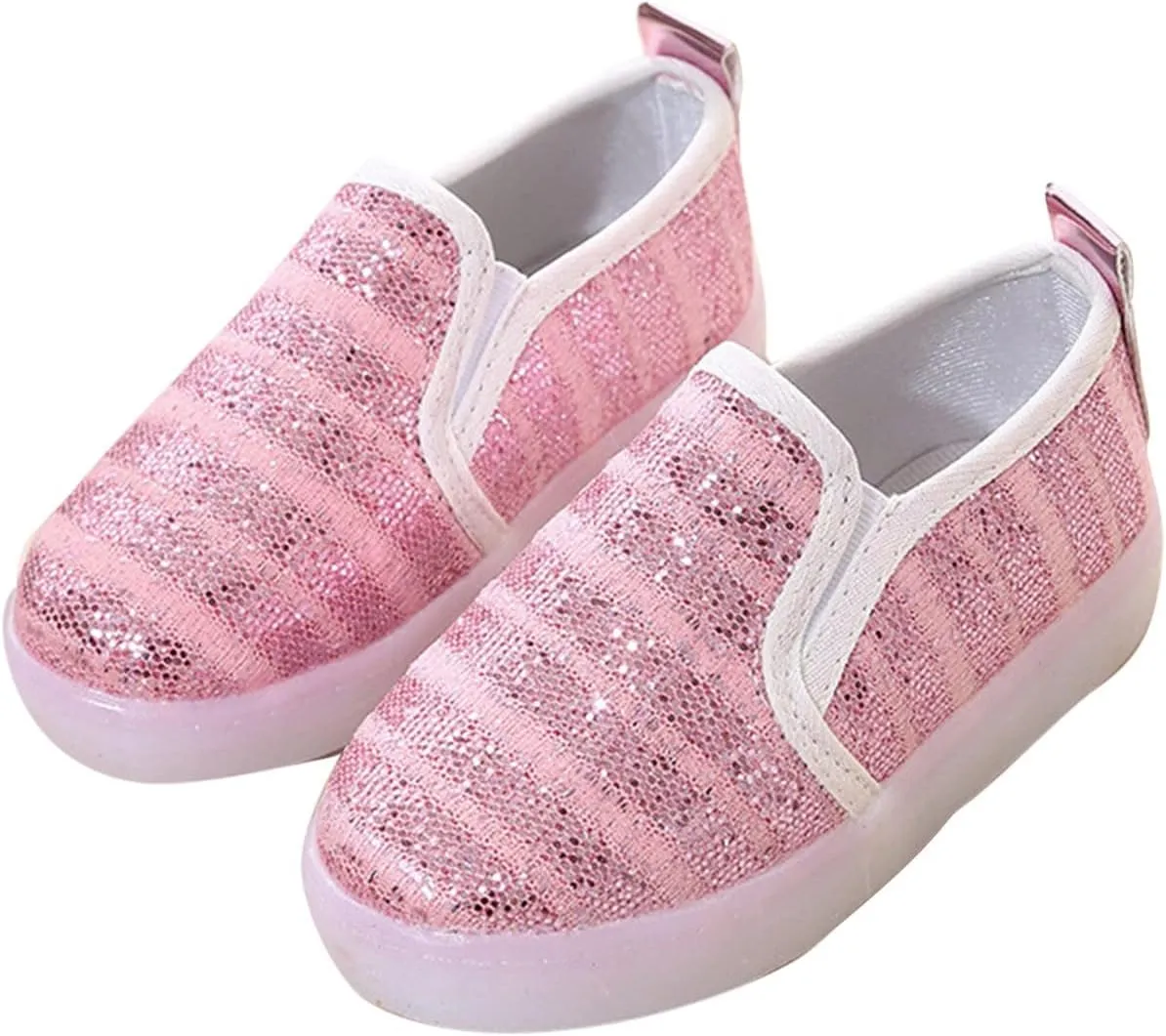 Toddler Girls Boys Canvas Shoes Slip On Light Up Shoes Casual Lazy Loafers for Infant Toddler Girl Shoe Size 1