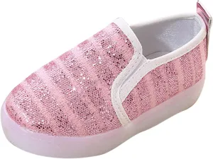 Toddler Girls Boys Canvas Shoes Slip On Light Up Shoes Casual Lazy Loafers for Infant Toddler Girl Shoe Size 1
