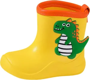 Toddler Kids Rain Boots Boys Girls Baby Cute Cartoon Dinosaur Print Rain Shoes Non Slip Rubber Snow Boots