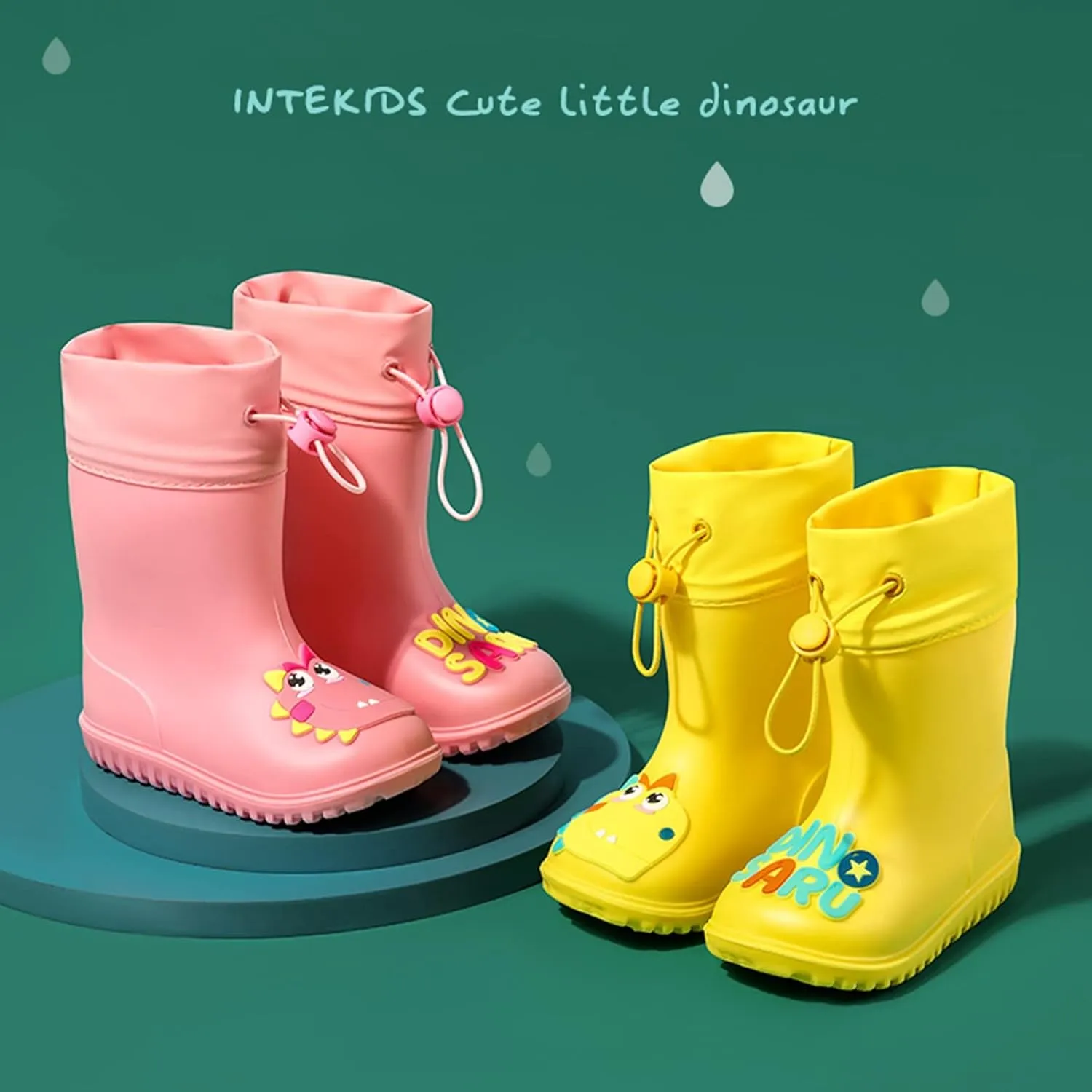 Toddler Rain Boots Baby Cartoo?? Rain Boots For Girls Non-Slip Rubber Waterproo?? Dinosaur Boots Rainboots Boots Boys