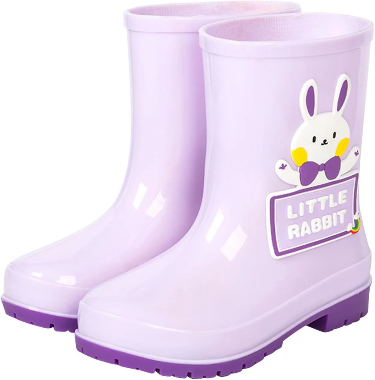 Toddler Rain Boots with Cute Cartoon Cow Kids Waterproof Rubber Boots for Girls Boys Soft Western Rain Boots Toddler