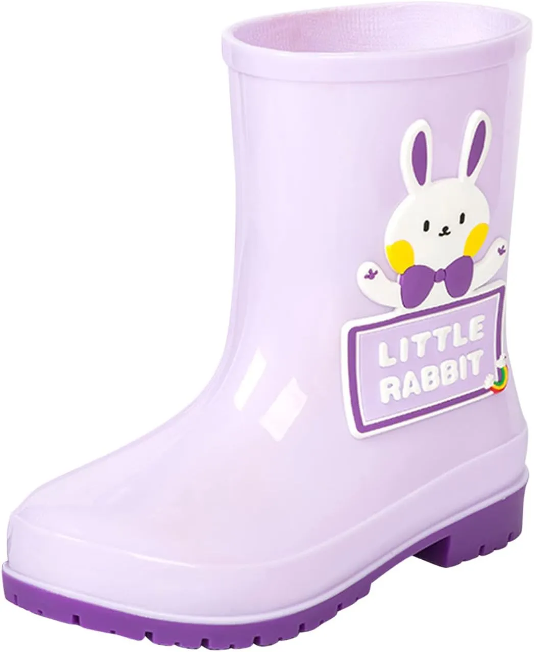 Toddler Rain Boots with Cute Cartoon Cow Kids Waterproof Rubber Boots for Girls Boys Soft Western Rain Boots Toddler