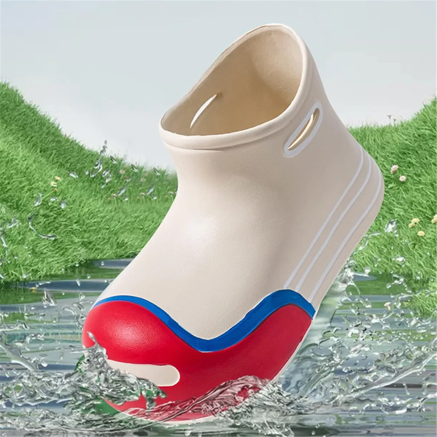 Unisex-Child Rain Boots Boys Girls Cute Short Rain Boots Waterproof Non Slip Water Boots Toddler Kids Baby Booties