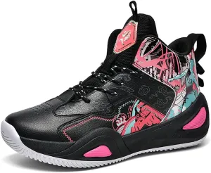 Unisex Fashion High Top Anti Slip Breathable Sneakers Sports Lightweight Running Basketball Shoes