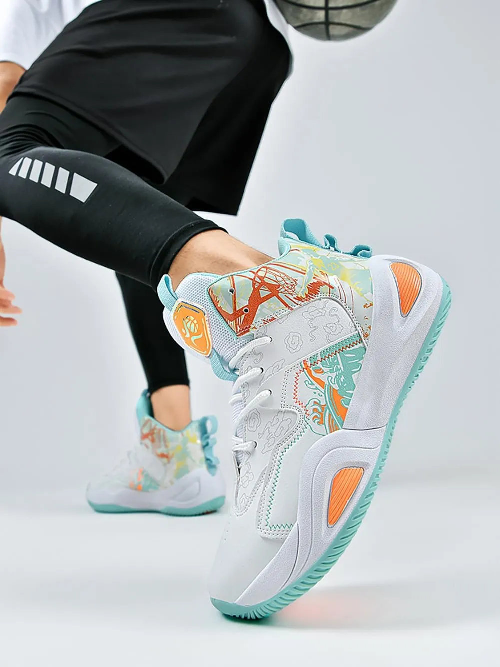 Unisex Fashion High Top Anti Slip Breathable Sneakers Sports Lightweight Running Basketball Shoes
