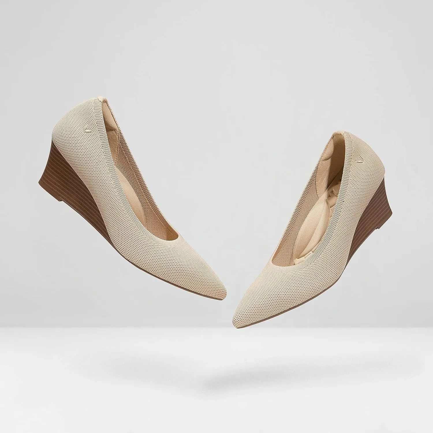 VIVAIA Aria Wedge 2.0 Women's Pointed Toe Wedge Pumps Shoes Comfortable Wedge Heels for Women Pumps with Arch Support