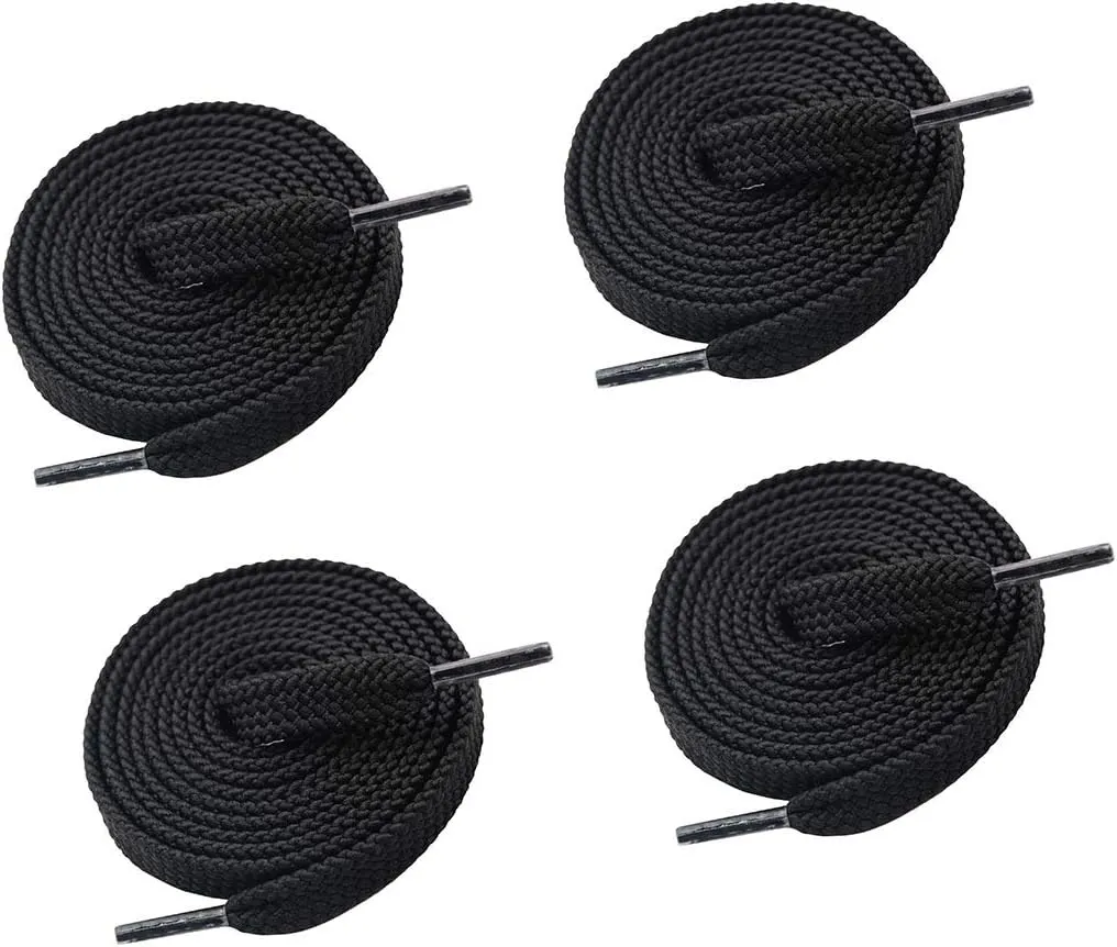 VSUDO Double Layer Shoe Laces for Sneakers,5/16" Flat Shoelaces Compatible with Converse, Vans, and Air Force - 2 Pairs
