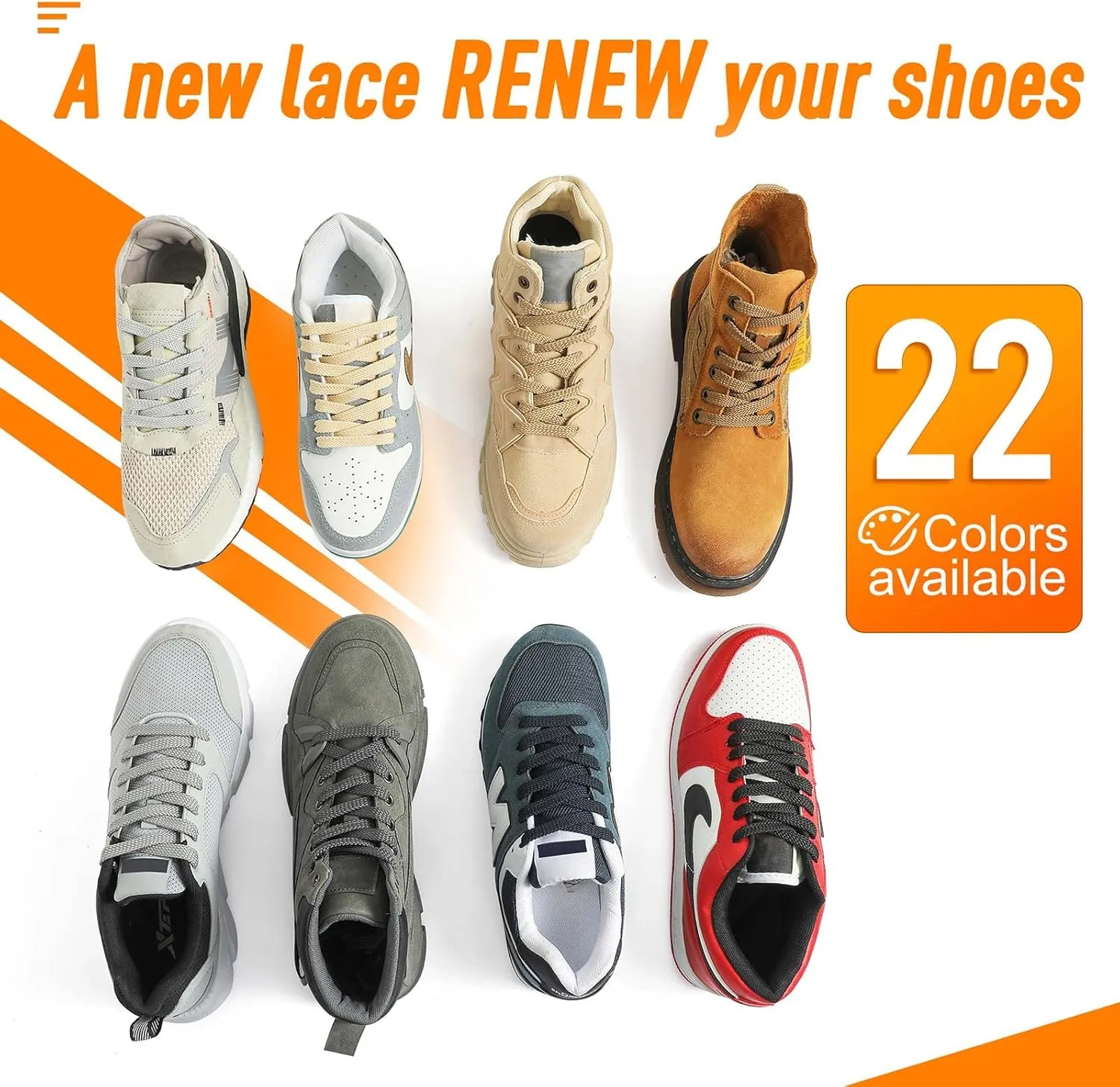 VSUDO Double Layer Shoe Laces for Sneakers,5/16" Flat Shoelaces Compatible with Converse, Vans, and Air Force - 2 Pairs