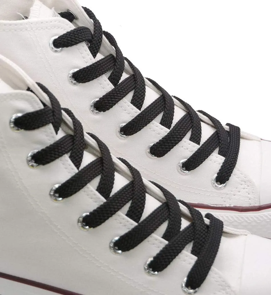 VSUDO Double Layer Shoe Laces for Sneakers,5/16" Flat Shoelaces Compatible with Converse, Vans, and Air Force - 2 Pairs