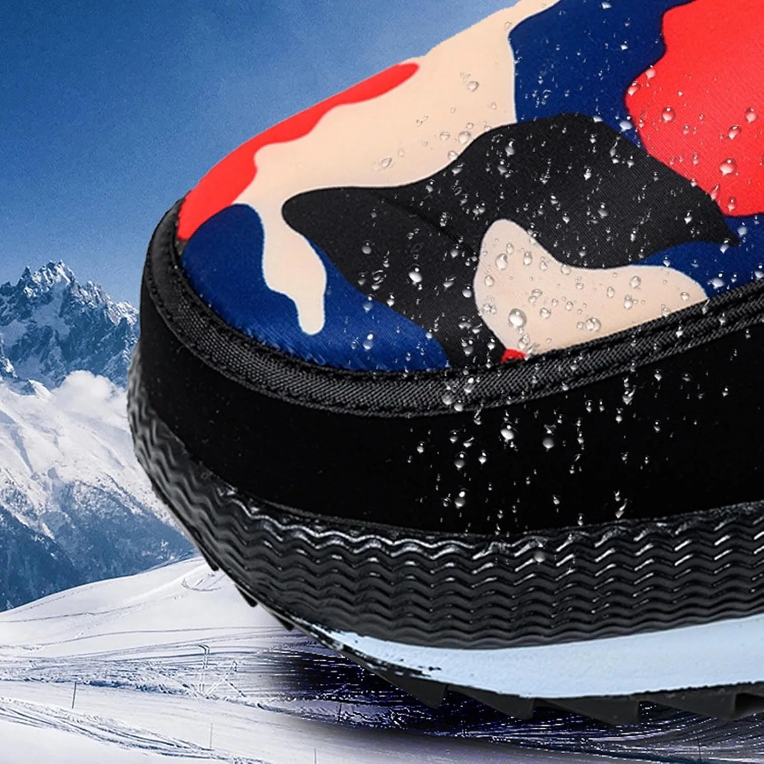 Water Proof Snow Boots for Men Thickened Warm Fleece Boots Thick Bottom Mid Calf Winter Water Proof Work Shoes for Men