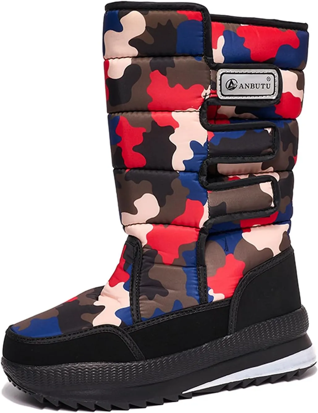 Water Proof Snow Boots for Men Thickened Warm Fleece Boots Thick Bottom Mid Calf Winter Water Proof Work Shoes for Men