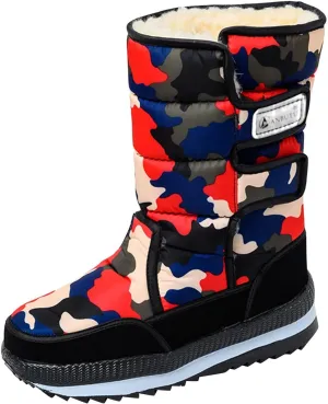 Water Proof Snow Boots for Men Thickened Warm Fleece Boots Thick Bottom Mid Calf Winter Water Proof Work Shoes for Men