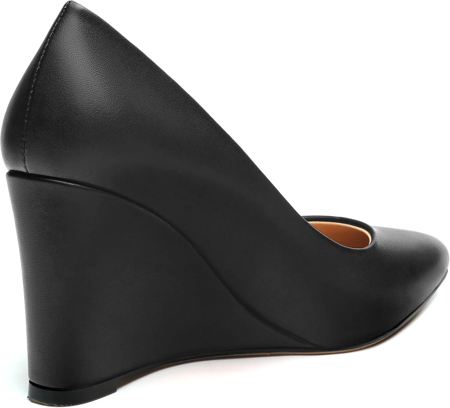 Wedge Heels for Women, Pointed Toe Slip on High Heeled Classic Wedge Heels Dress Shoes for Office Dating Wedding 3.35 Inch