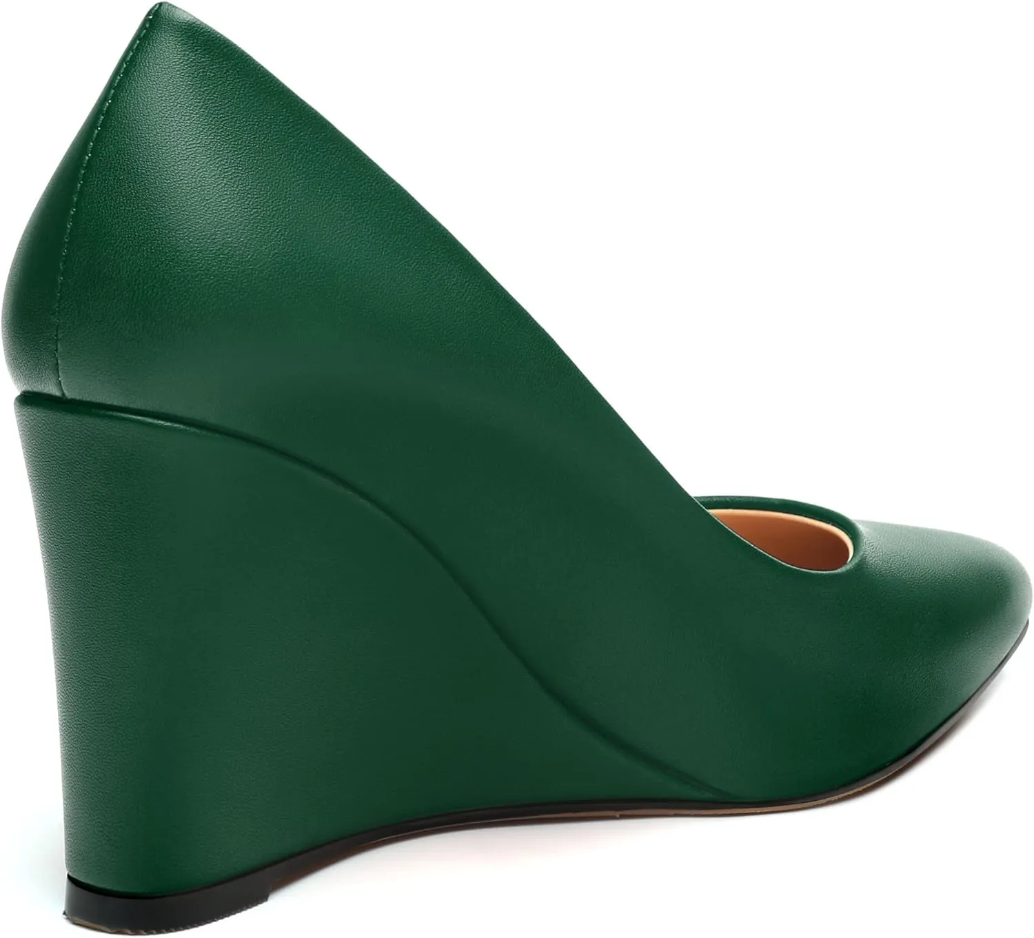 Wedge Heels for Women, Pointed Toe Slip on High Heeled Classic Wedge Heels Dress Shoes for Office Dating Wedding 3.35 Inch