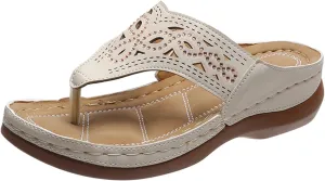 wedge sandals for women Orthopedic Sandals for Women, Women Summer Slippers with Arch Support Anti-Slip Breathable Sandal Vintage Flip Flop for Women