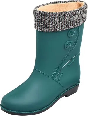 Women Rain Shoes Shoes Comfortable Light Ankle Rain Boots Frosted Outdoor Rain Boots Gift College Girl