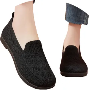 Women's Casual Slip On Shoes Breathable Mesh Round Toe Flat Comfortable Walking Shoes for Daily Wear Spring