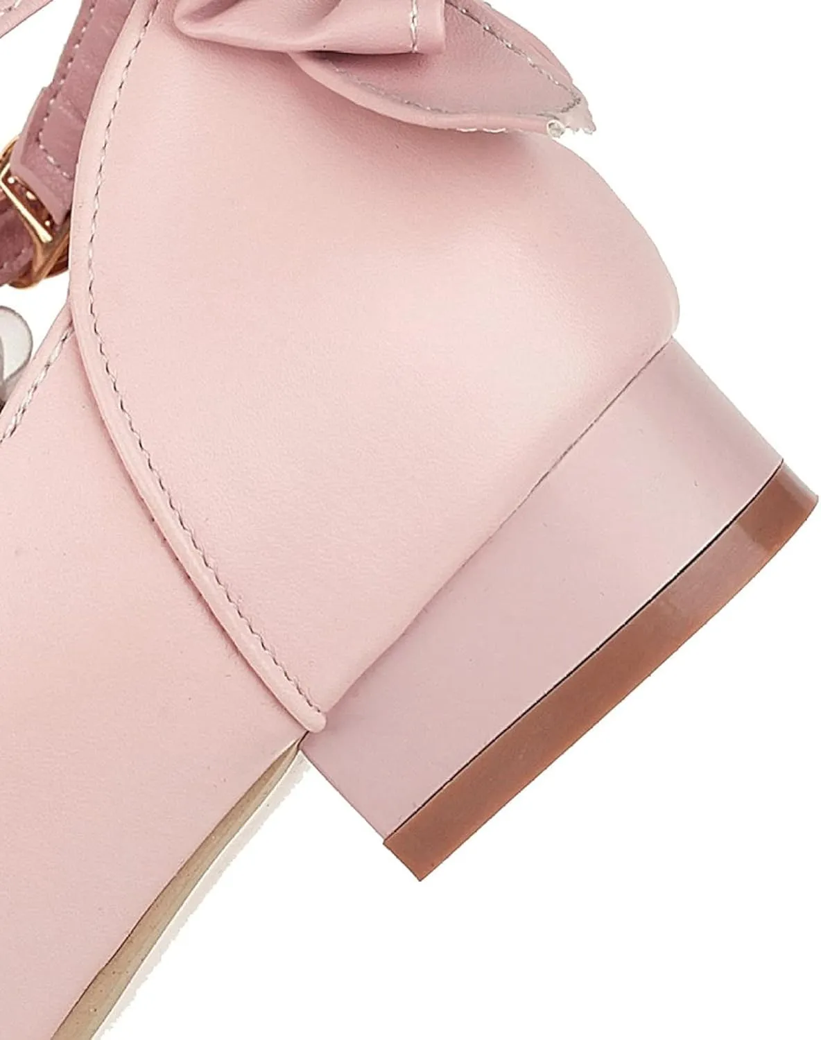 Women's Fashion Beaded Bow Mary Jane Oxford Shoes Thick Heels Girls Ankle Lace Dress Role Playing Shoes