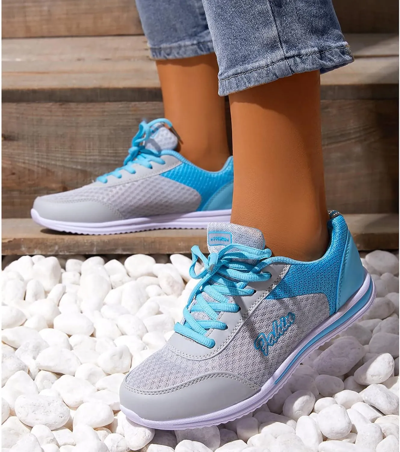 Womens Lace Up Walking Shoes Memory Foam Lightweight Comfort Running Shoes for Men Sport Casual Slip On Shoes High Top Sneakers Brown Tennis Shoe Cross Trainer Shoe