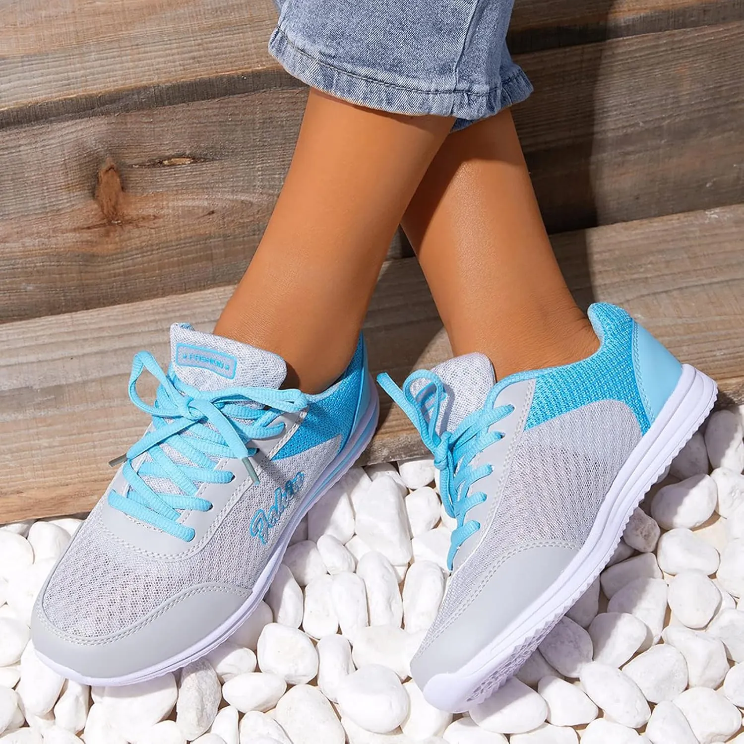 Womens Lace Up Walking Shoes Memory Foam Lightweight Comfort Running Shoes for Men Sport Casual Slip On Shoes High Top Sneakers Brown Tennis Shoe Cross Trainer Shoe