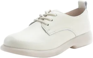 Women's Leather Oxford Dress Shoes,Classic Comfort Round Toe Lace-up Non-Slip Cushion Softsole Business Casual Shoes