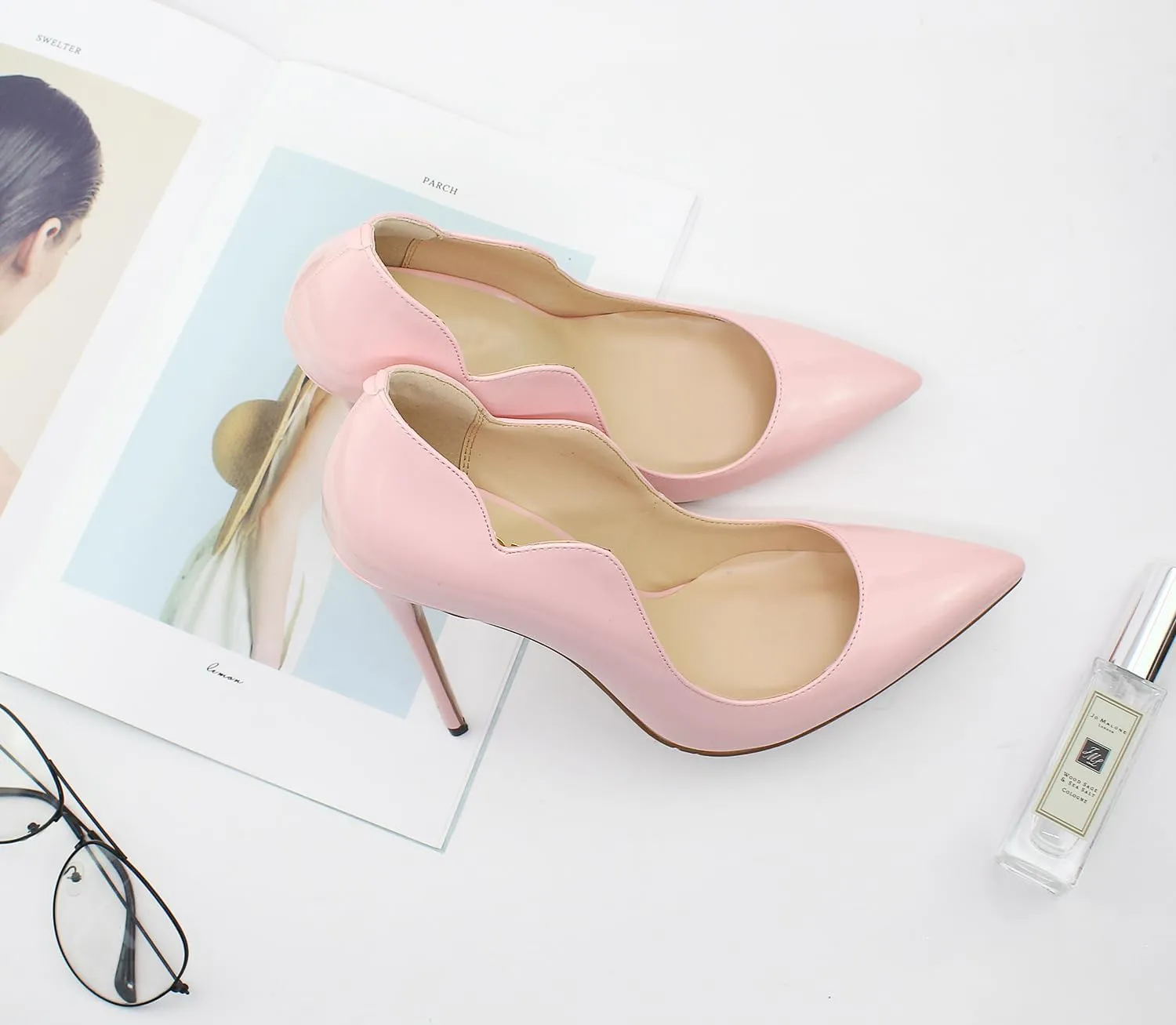 Women's Pointed 4.7 Inch Wave Sexy Stilettos Large Size High Heels Party Party Work Shoes