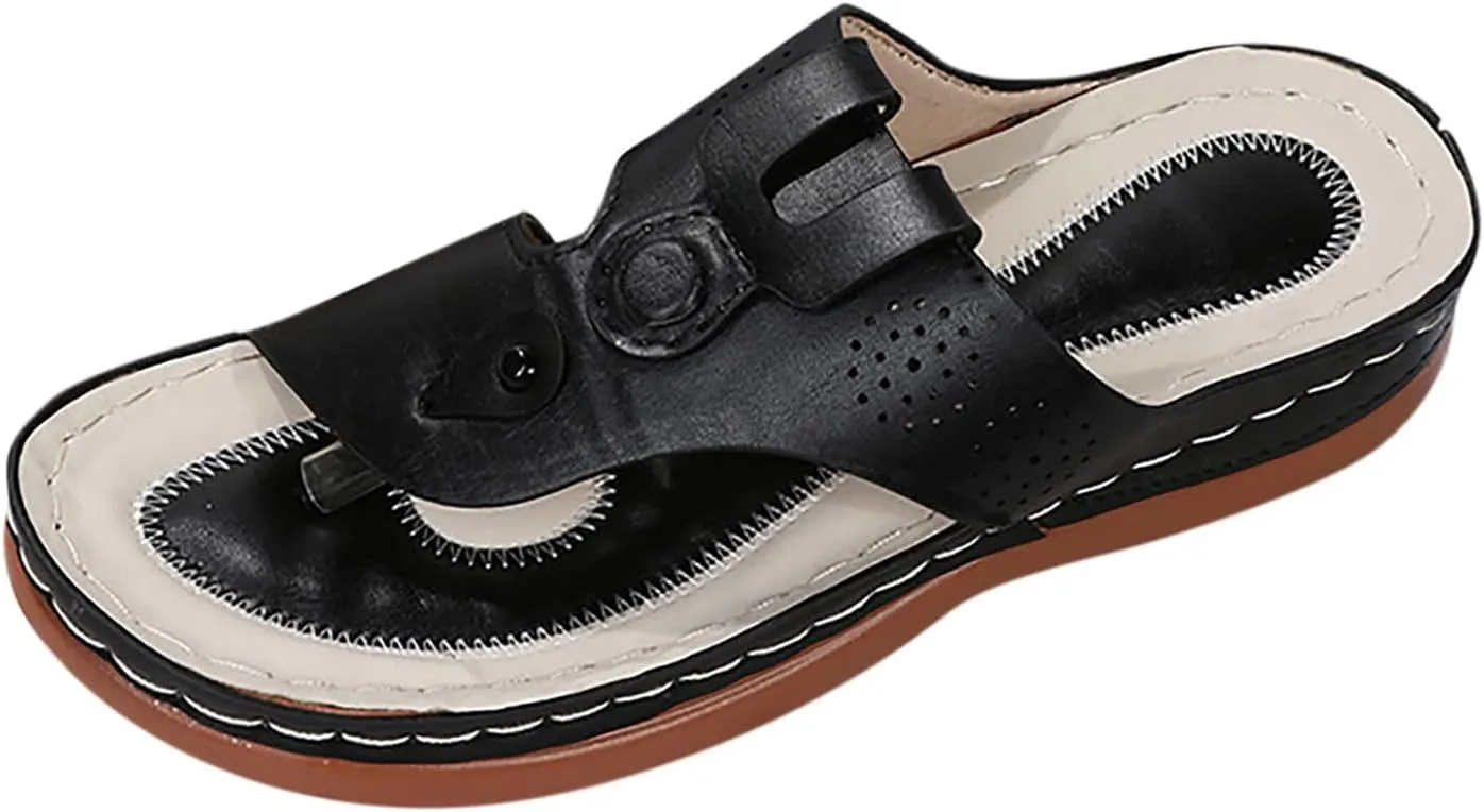 womens sandals beach Orthopedic Sandals for Women Fashion,Womens Walking Sandals with Arch Support Anti-Slip Comfortable Casual Flip Flops