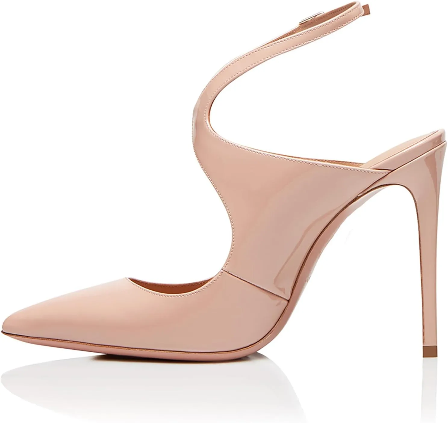 Womens Slingback Stiletto High Heels Closed Pointed Toe Pumps Elegant Ankle Strap Buckle Party Prom Wedding Dress Pumps Shoes