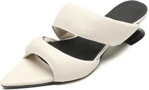 Women's Soft Microfiber Sandals - Pointed Toe Thick Heels, Big Size Summer Casual