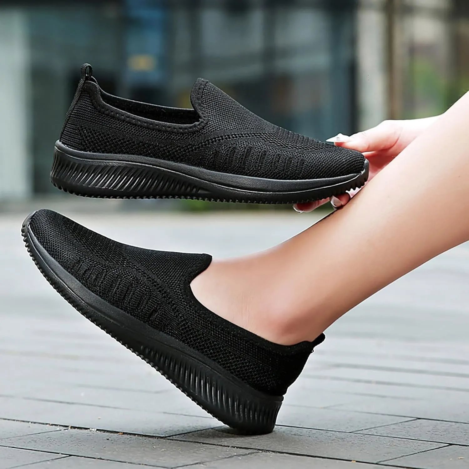 Women's Soft Orthopedic Shoes Breathable Woven Go Walking Slip On Foam Shoes Arch Support Hands Bass Shoes Men Casual