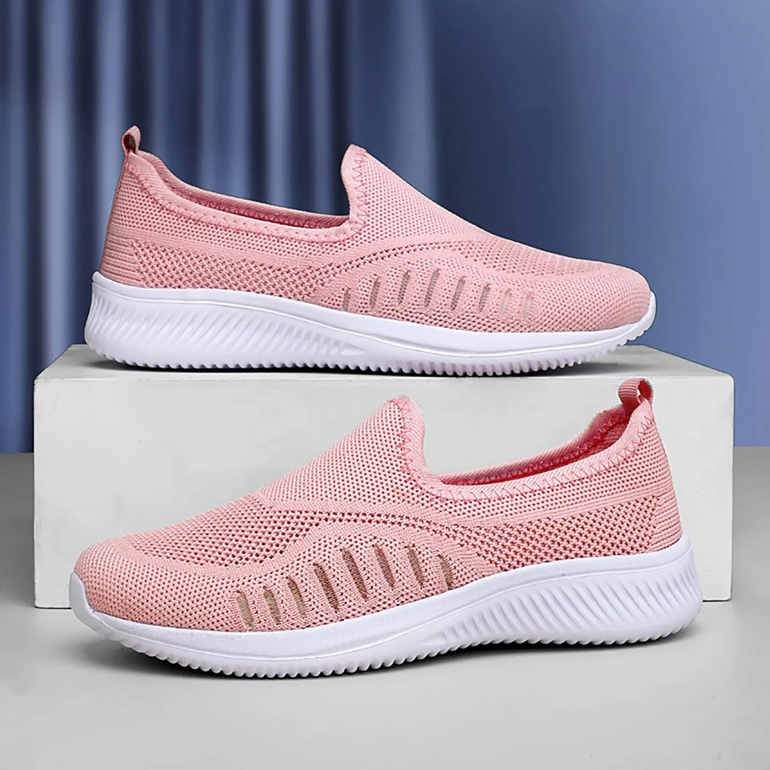 Women's Soft Orthopedic Shoes Breathable Woven Go Walking Slip On Foam Shoes Arch Support Hands Bass Shoes Men Casual