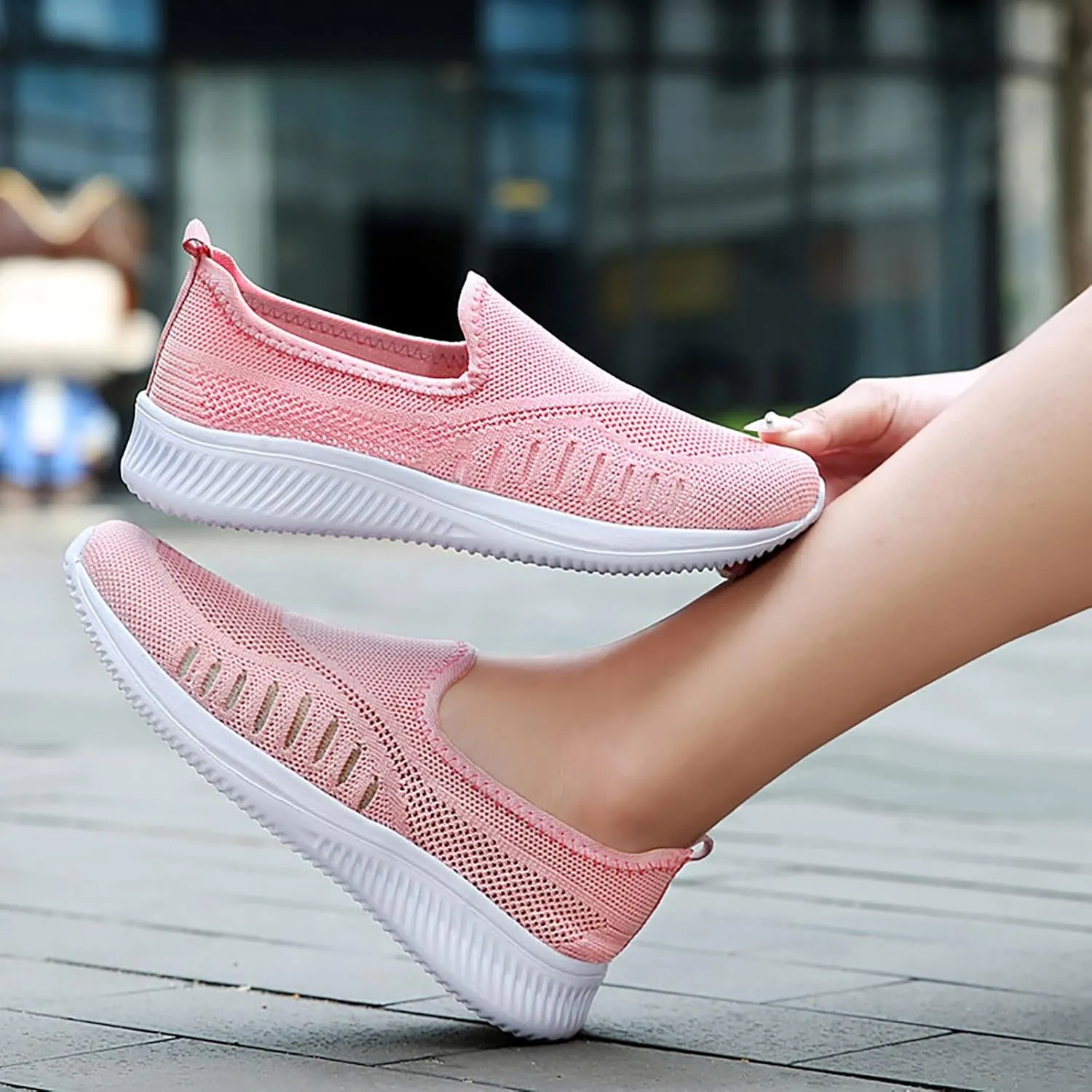 Women's Soft Orthopedic Shoes Breathable Woven Go Walking Slip On Foam Shoes Arch Support Hands Bass Shoes Men Casual