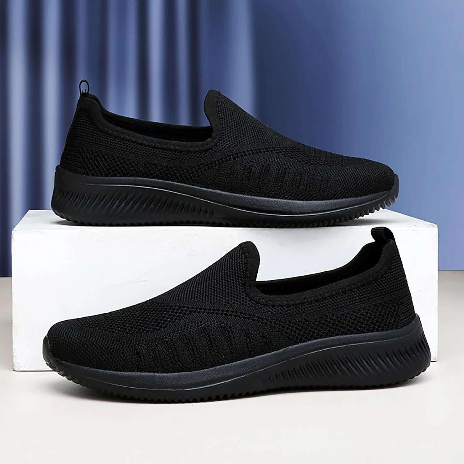 Women's Soft Orthopedic Shoes Breathable Woven Go Walking Slip On Foam Shoes Arch Support Hands Bass Shoes Men Casual