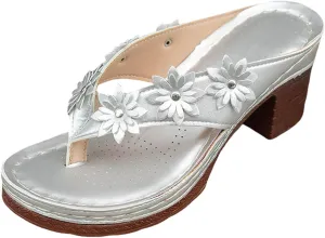 Women's Summer Wedge Sandals Open Toe Dressy Platform Boho Beach Shoes Comfortable Walking Slip on Floral Design Casual Outdoor Footwear for Travel Party