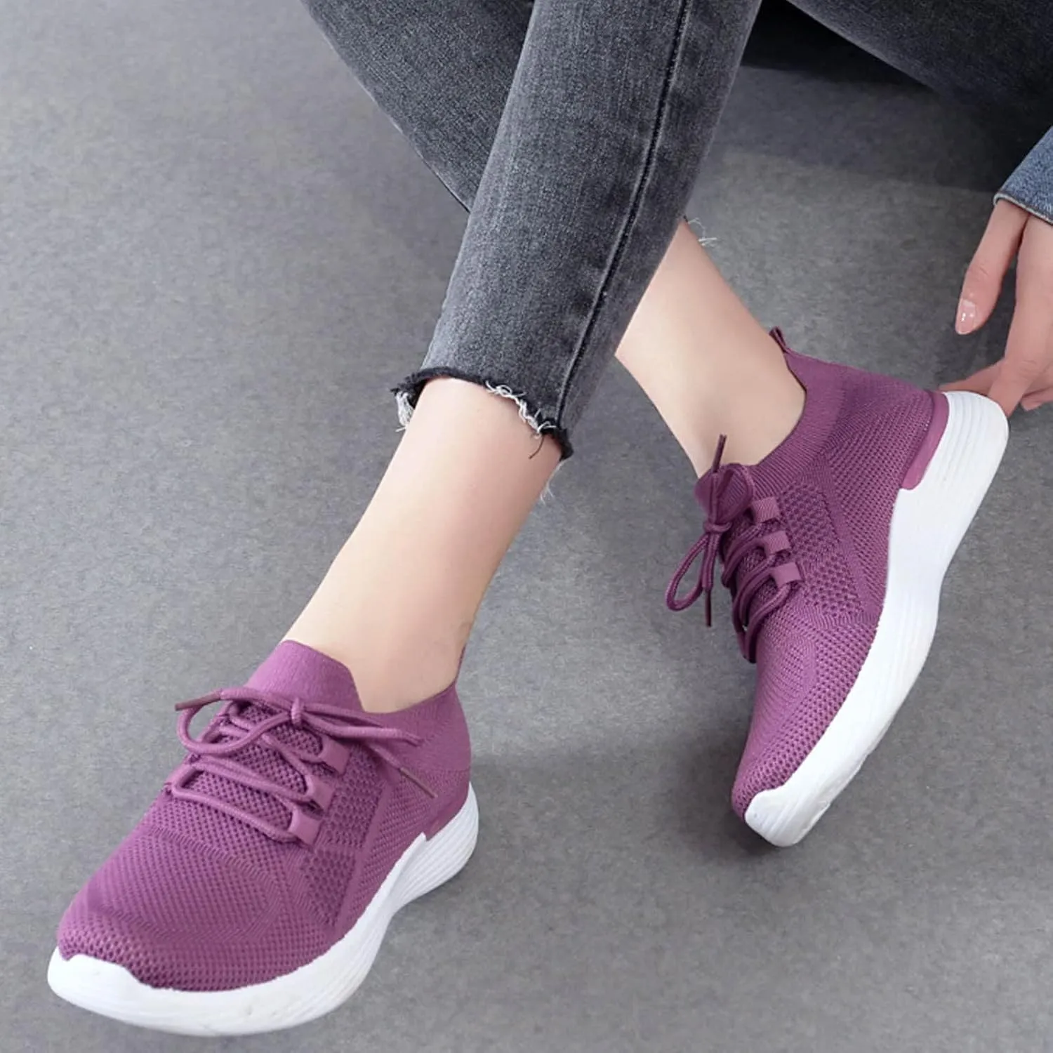 Womens Walking Shoes Wide Width Office Black Women Walking Shoes Sock Sneakers Mesh Slip On Air Womens Casual Shoes with Arch Support Womens Casual Sneakers Wide Women's Size 8 Non Slip Work Shoes