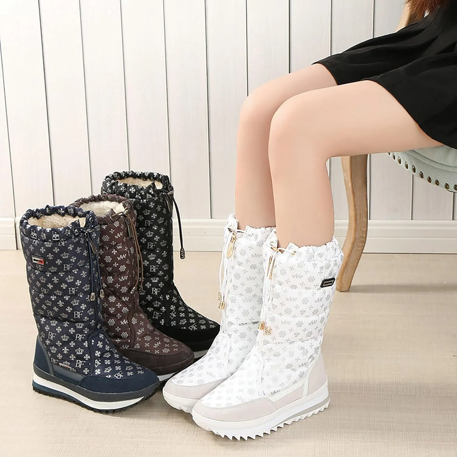 Women's Winter Thermal Boots for Women Waterproof Snow Winter Warm Hiking Work Comfy Boots Sneakers Walking Shoes Combat