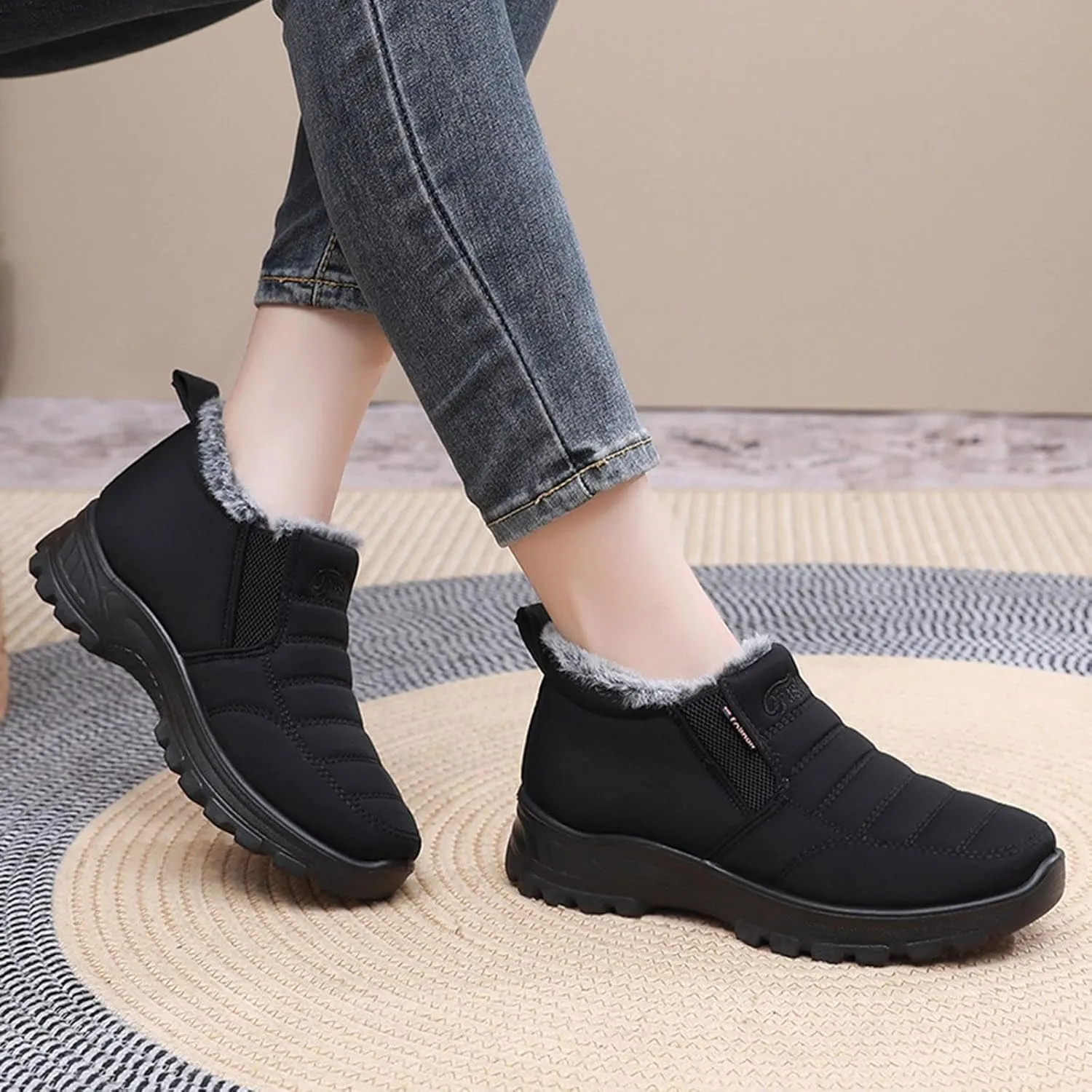 Women's Winter Thermal Boots for Women Waterproof Snow Winter Warm Hiking Work Comfy Boots Sneakers Walking Shoes Cowgirl