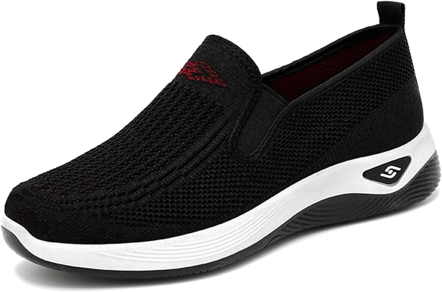 Woven Orthopedic Sneakers for Women Men Mesh Breathable Running Shoes,Outdoor Go Walking Slip on Diabetic Foam Shoes,Lightweight Non-Slip Soft Sole Athletic Sneakers with Arch Support