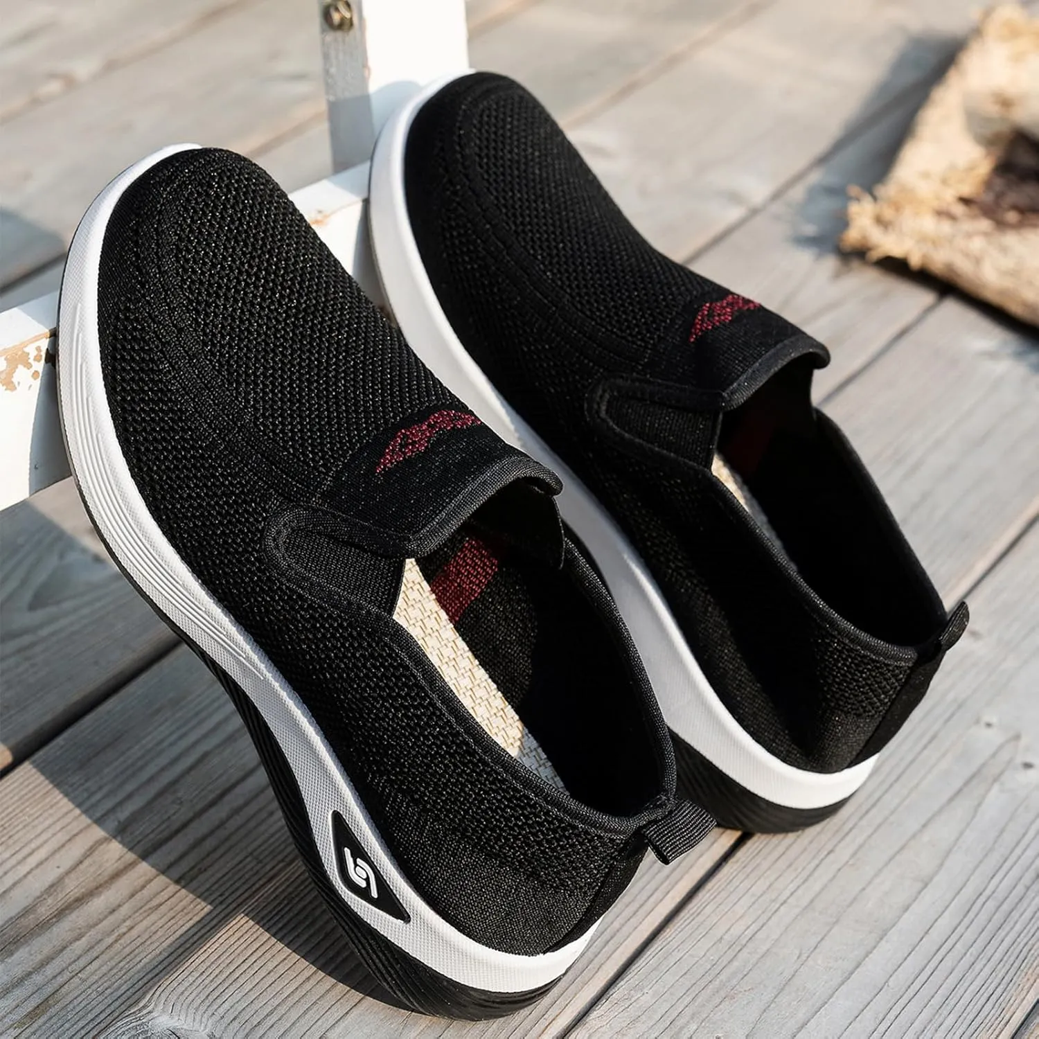 Woven Orthopedic Sneakers for Women Men Mesh Breathable Running Shoes,Outdoor Go Walking Slip on Diabetic Foam Shoes,Lightweight Non-Slip Soft Sole Athletic Sneakers with Arch Support
