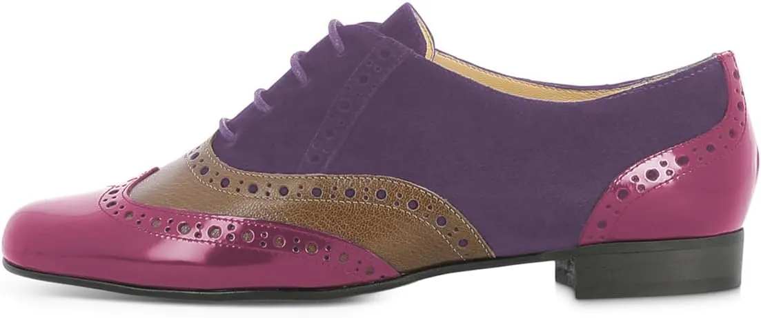 YDN Women's Oxford Dress Shoes Chunky Low Heels Lace Up Business Formal Loafers Self-tie Womens Casual Shoes Size 4-16 US